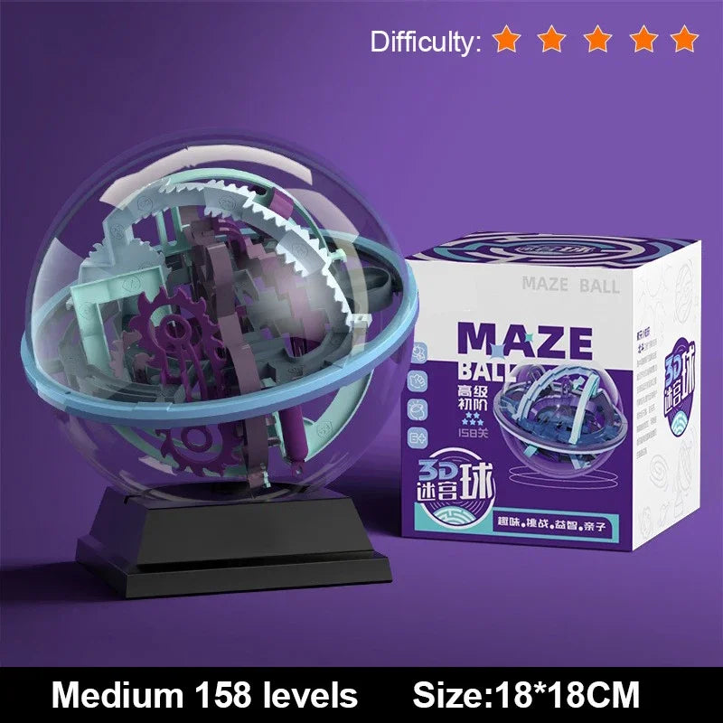3D Puzzle Ball Maze Toy Children Challenge Obstacle Game Labyrinth Ball 3D Maze Montessori Puzzle Balance Traine Clearance Game