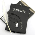 Gothic Leather Journal Set with Necklace and Feather Pen
