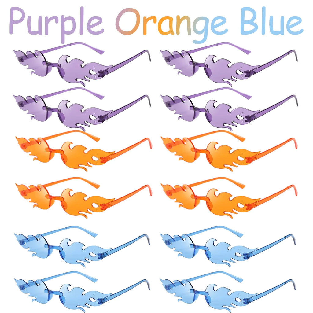 12-120 Pcs Red Fire Flame Glasses Fire Shape Sunglasses Fire Sunglasses Party Decor for Summer Shower Wedding Halloween Cosplay