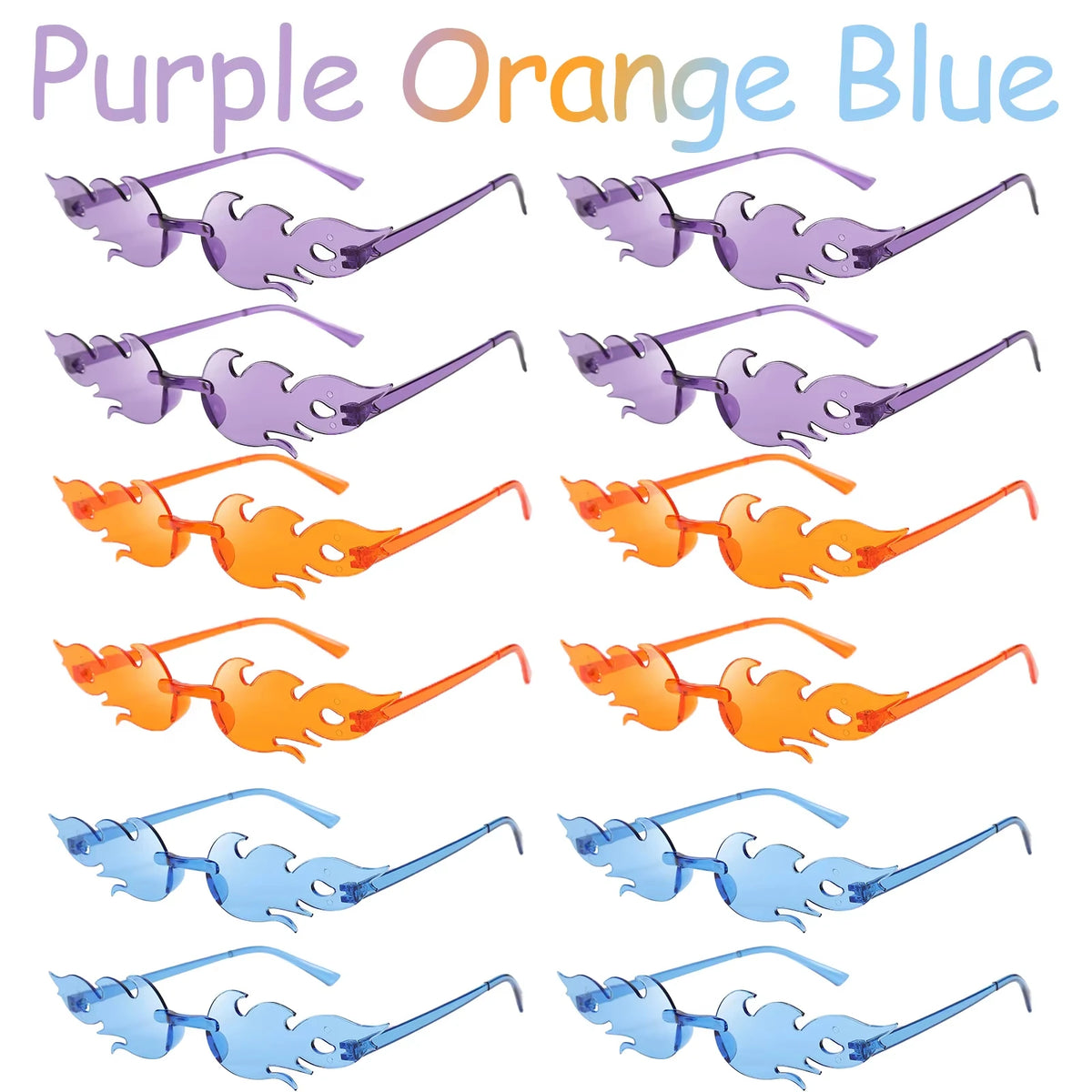 12-120 Pcs Red Fire Flame Glasses Fire Shape Sunglasses Fire Sunglasses Party Decor for Summer Shower Wedding Halloween Cosplay