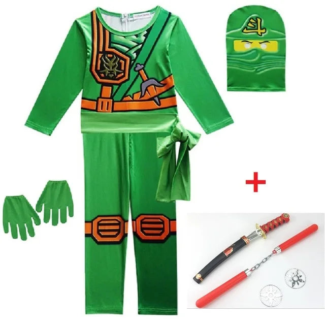 Ninja Cosplay Jumpsuit Costume Set for Halloween & Parties