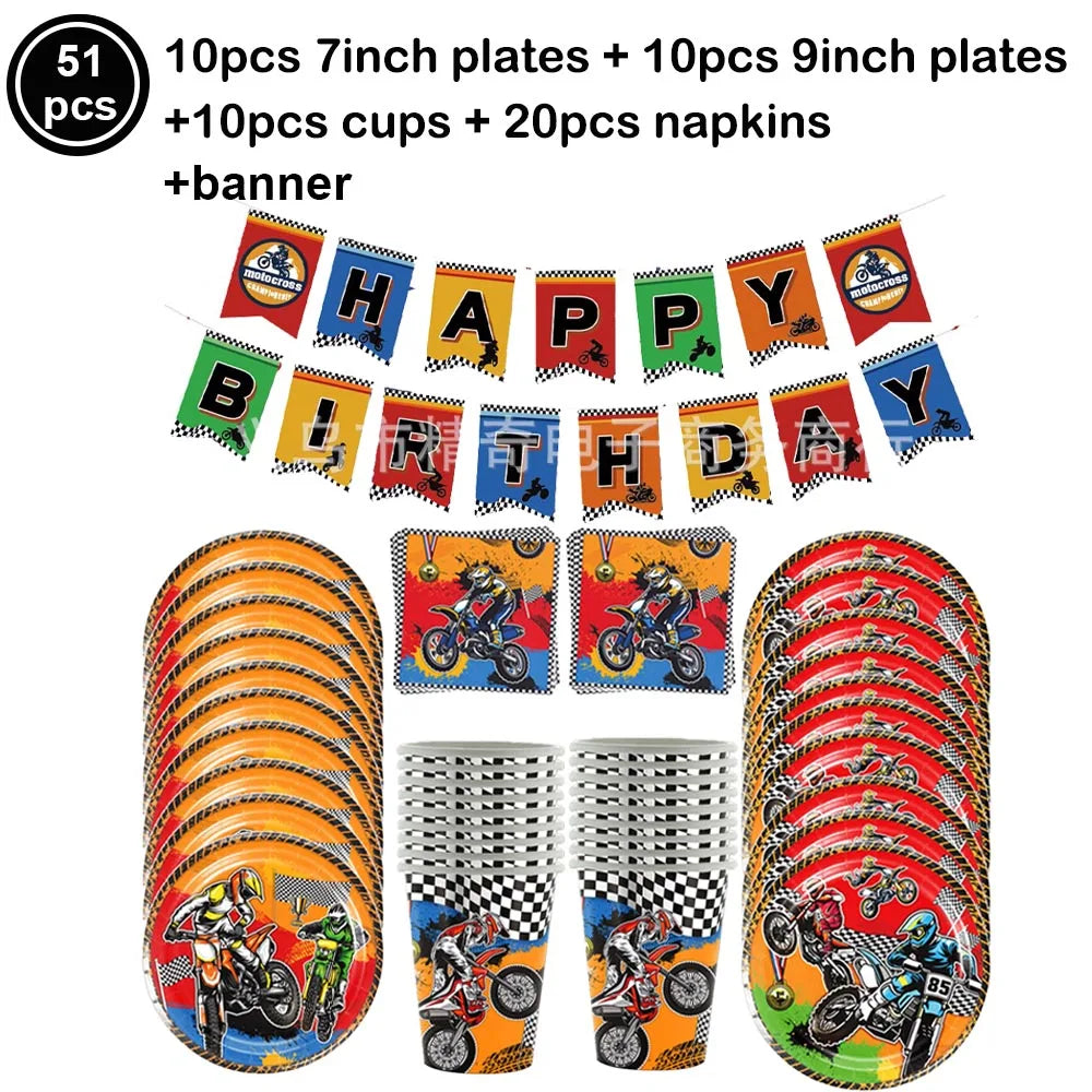 Motorcycle 2 3rd Birthday Party Decorations Motor Helmet Balloon Set Cake Toppers Banner Man Boys Motocross Sport Party Supplies