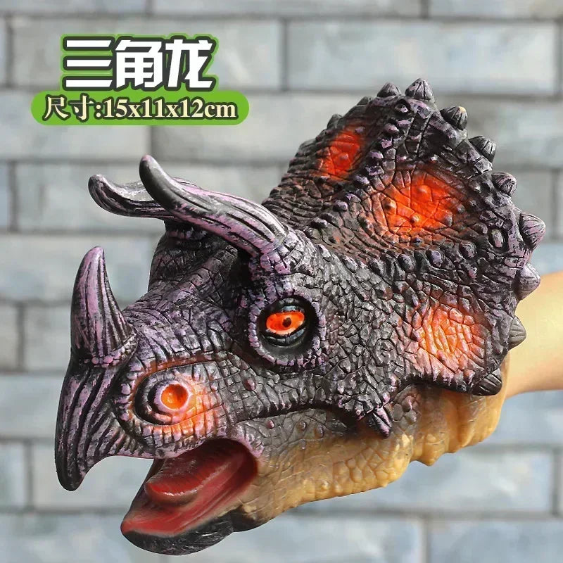 Hand Puppets Dinosaur head Model Toy T-Rex Dino Park Dolls Dinosaur Worlds Soft Toy for Gifts