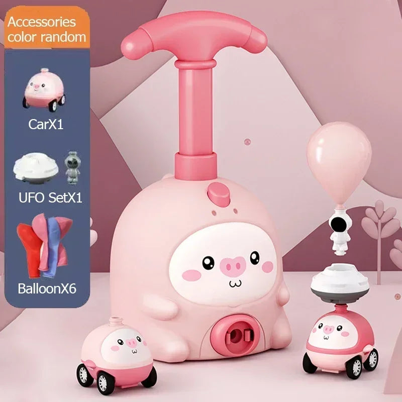 Kids Rocket Balloon Launcher Toys Educational Inertial Air Power Balloon Car Tower Science Toys For Children Birthday Gift