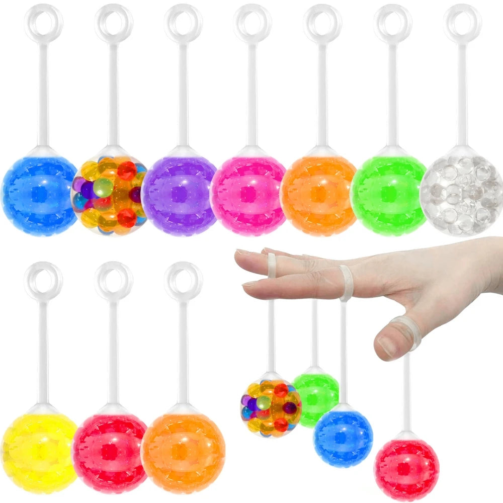 6-18Pcs Finger Water Bead Jumping Balls， Birthday Party Carnival Easter School Prizes Treasure Box Pinata Fillers Fun Gift Pack