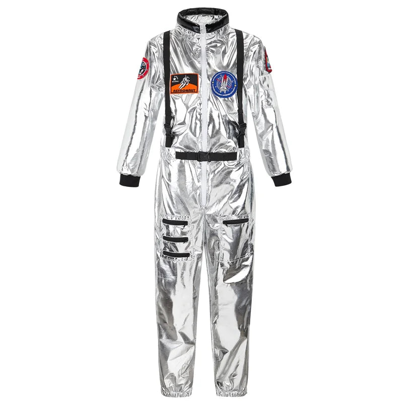 Adult Astronaut Costume Silver Space Suit for Parties