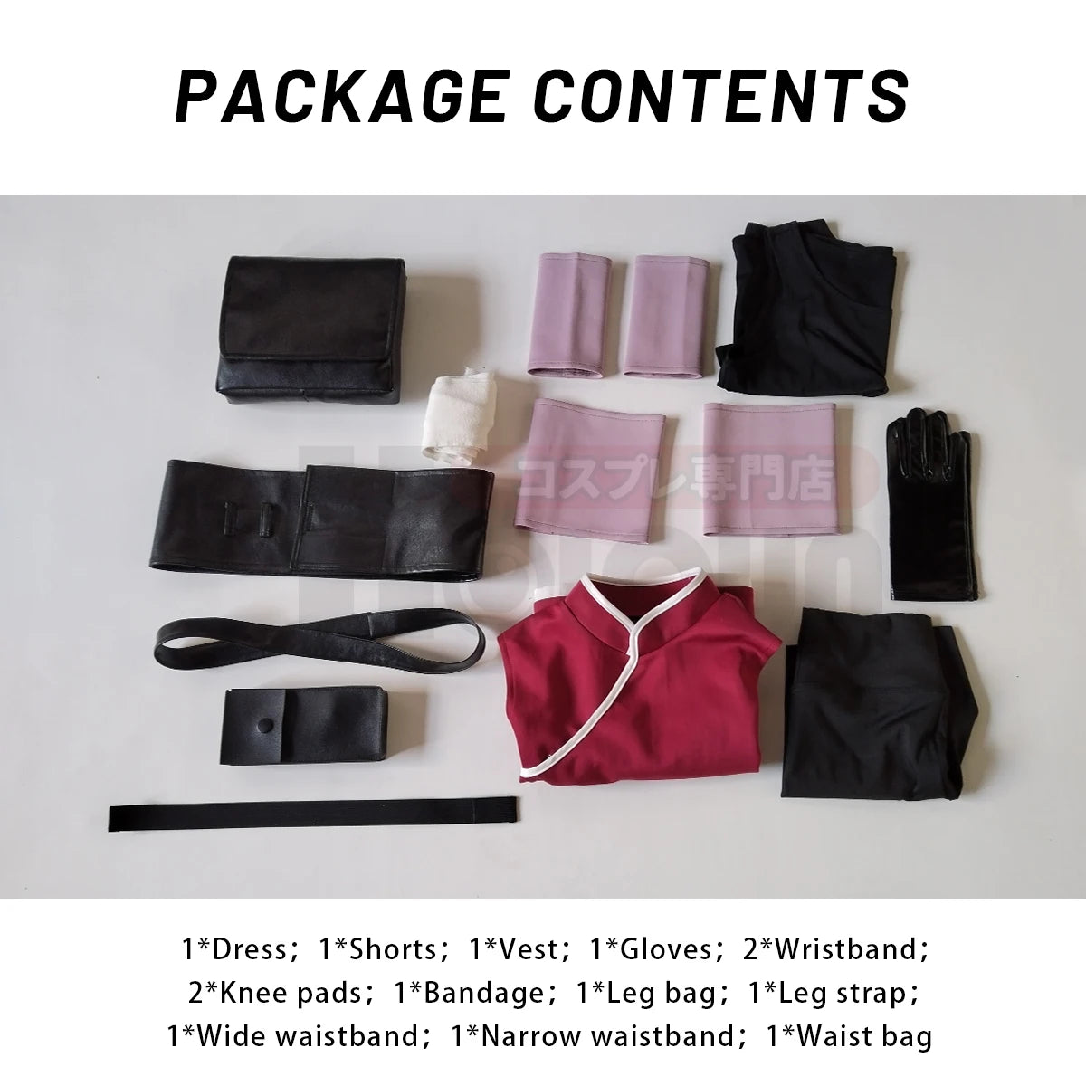 Anime-Inspired Cosplay Costume Top Shorts & Pouch Set