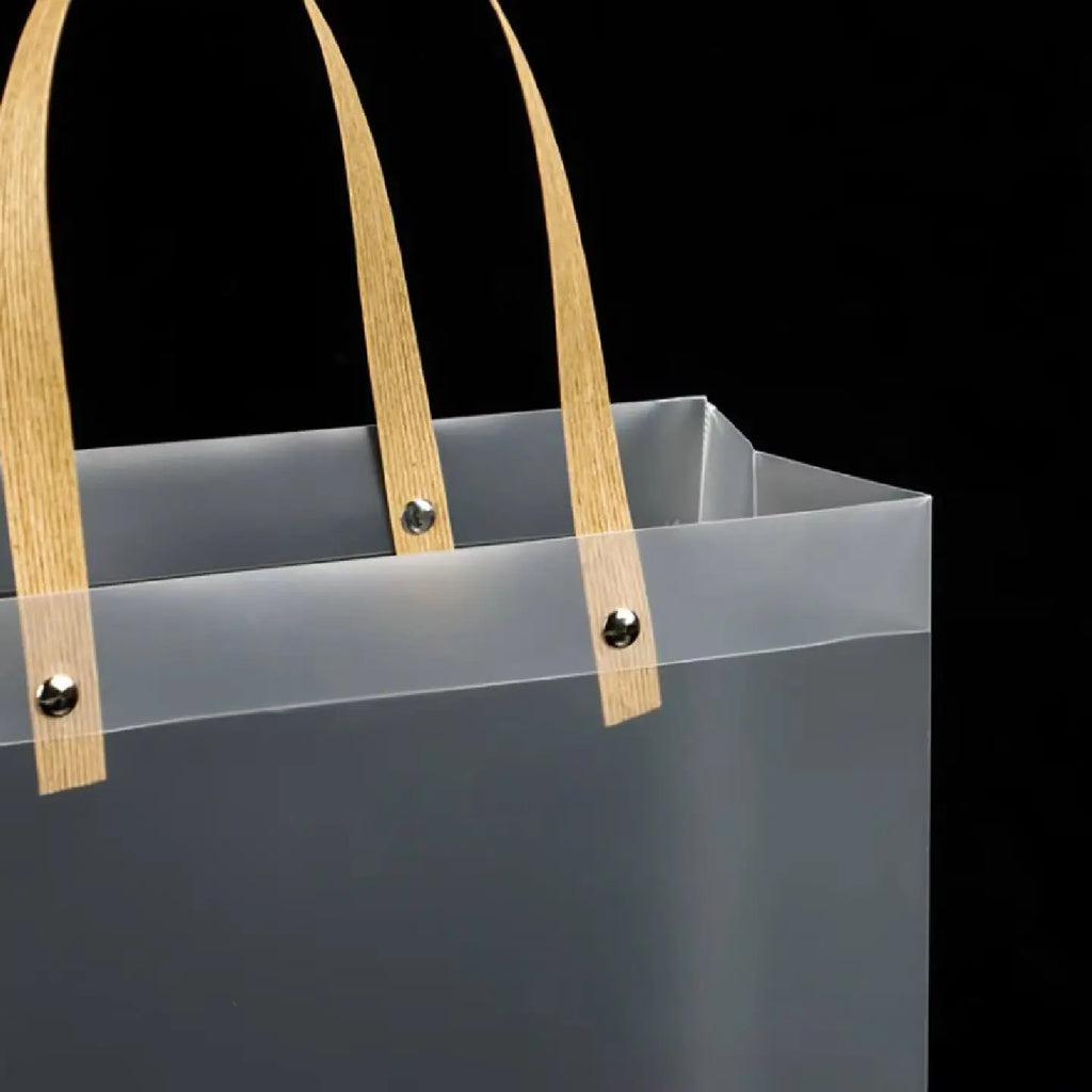 10PCS Transparent Frosted Plastic Handbag Made of High Quality Plastic with Simple and Fashionable Style Transparent Frosted