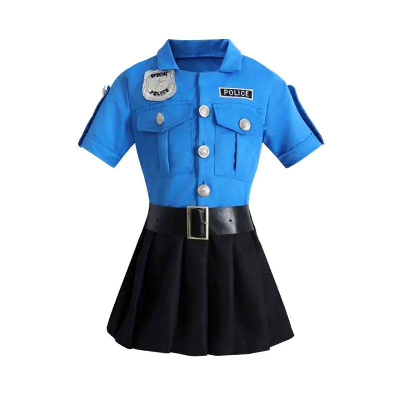 Kids Police Officer Role Play Costume Uniform Playsuit