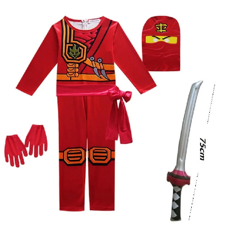 Ninja Cosplay Jumpsuit Costume Set for Halloween & Parties