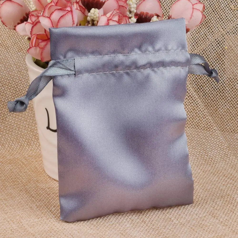 10/25/50pcs/lot Silk Jewelry Gift Bag Satin Drawstring Pouch For Wedding Party Candy Bag Luxury Jewelry Packing