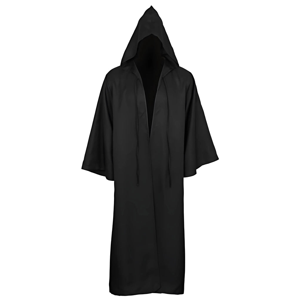 Unisex Black Hooded Cloak Cape for Halloween & Cosplay