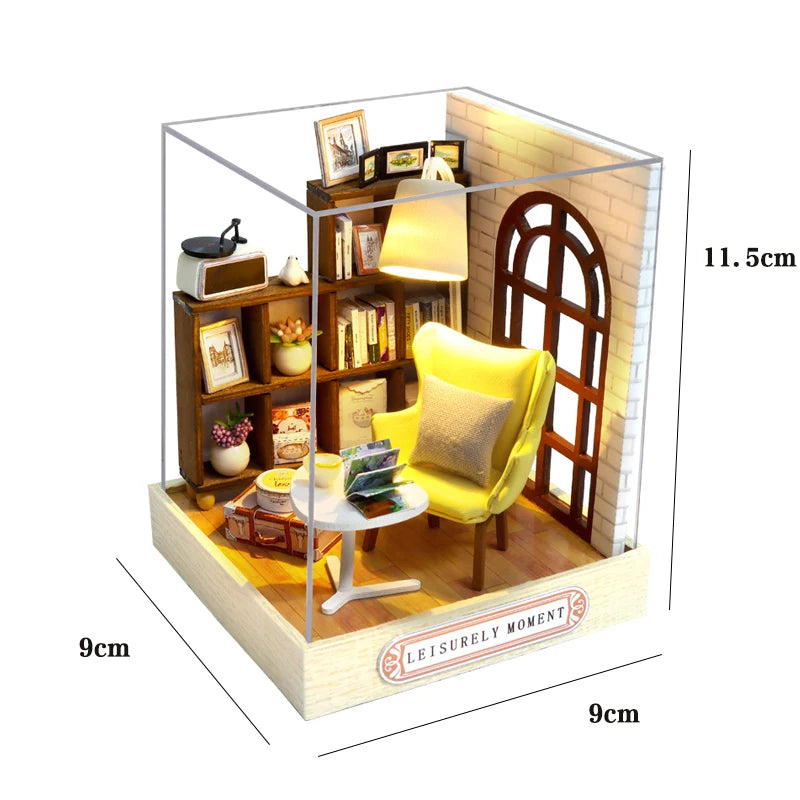 DIY Miniature Dollhouse Kit 3D Puzzle Furniture Assembly Model Doll House Educational Wooden Toys For Friends Birthday Gifts