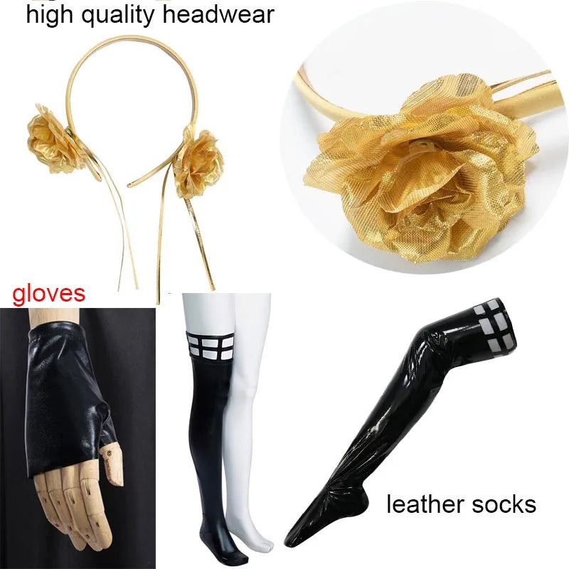 Black Dress Cosplay Costume with Wig & Accessories