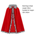 King Prince Cape Costume with Crown for Adults & Kids