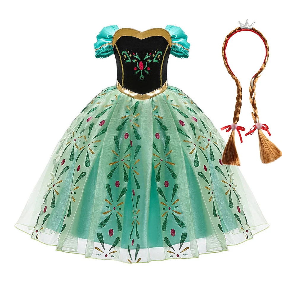 Girls Sequined Snow Queen Dress, Winter Princess Costume