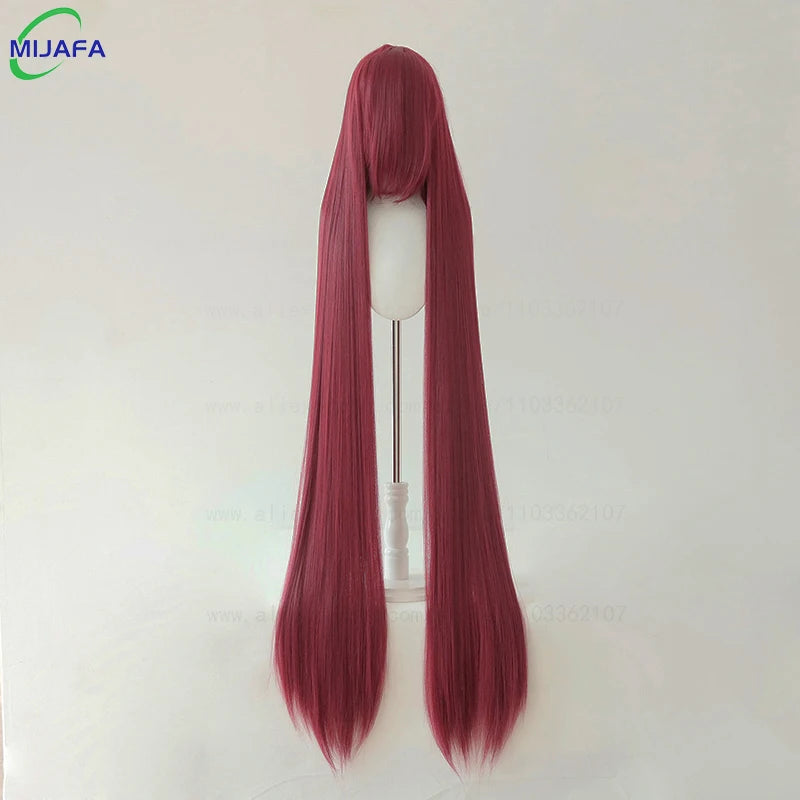 150cm Long Straight Cosplay Wig with Bangs Heat Resistant