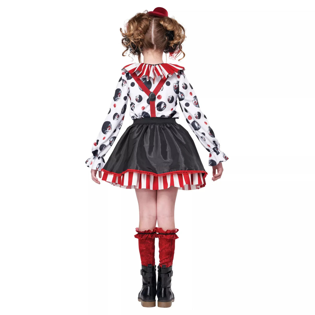 Girls Harlequin Clown Jester Costume 4–10 Years