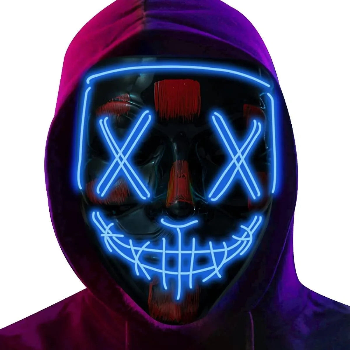 LED Light Up Halloween Mask for Cosplay & Costume Parties