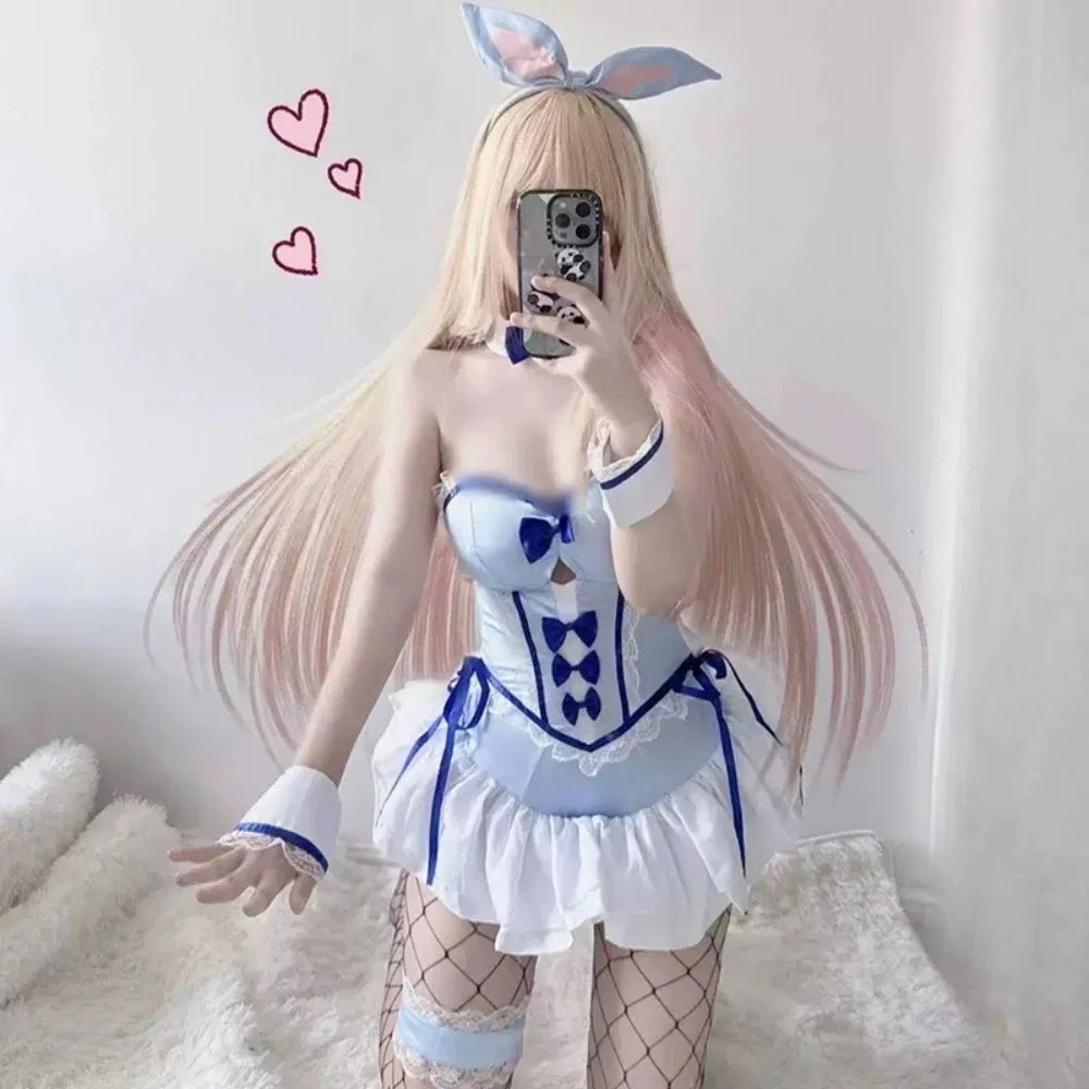 Girls Blue Anime-Inspired Dress Cosplay Costume