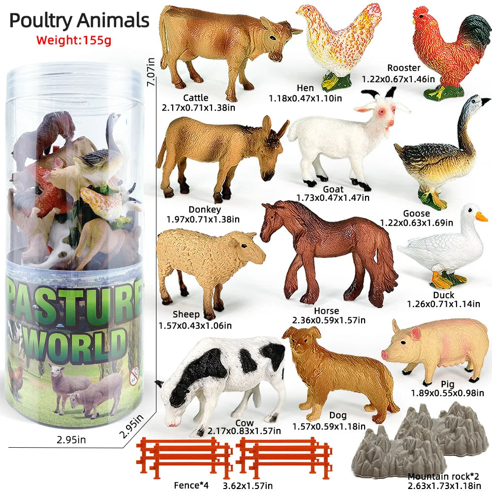 Miniature Lion Shark Horse Dinosaur Animals Model Set Action Figures Figurine Zoo Cute Education Kids Puzzle Toy Birthday Gift