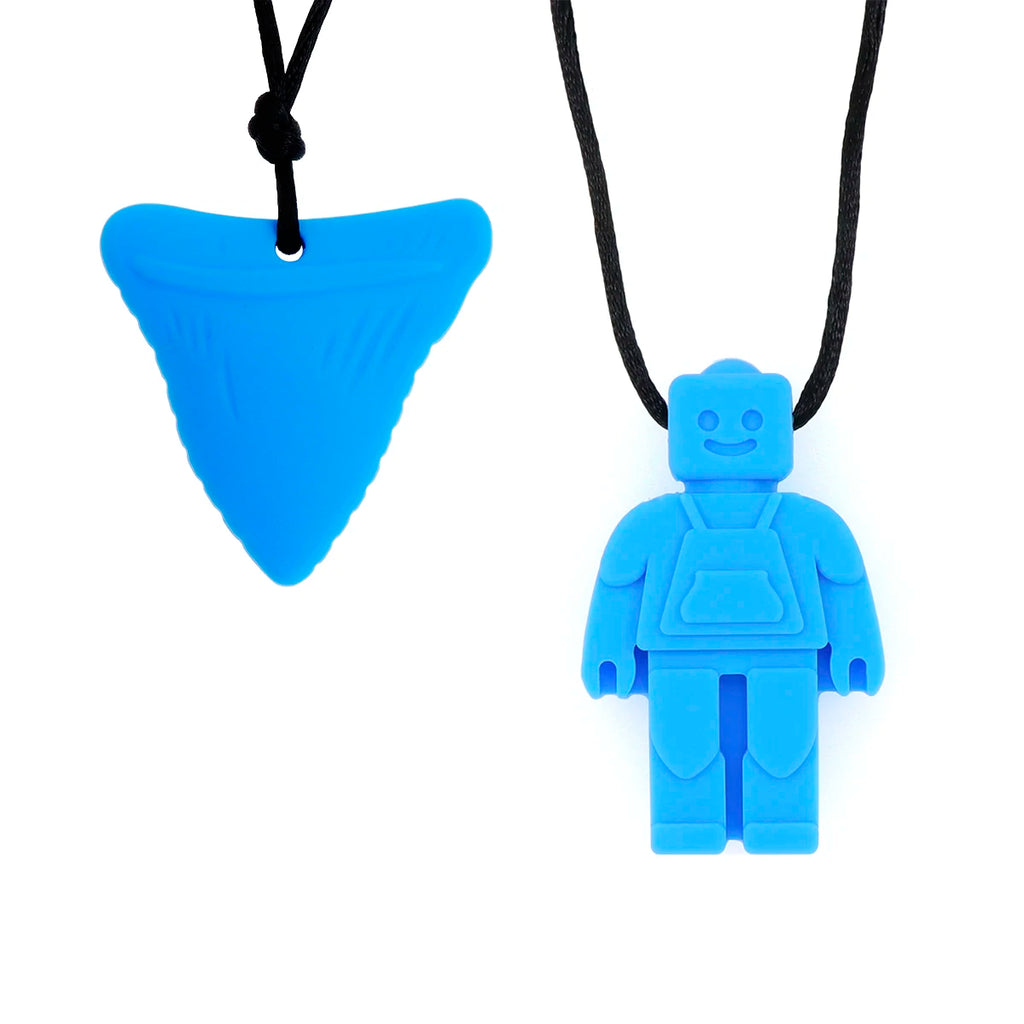 Clearance_Sensory Chew Necklaces(2 Pack) for Kids with Teething, ADHD, Autism, Biting Needs, Oral Motor Chewy Teether, Silicone