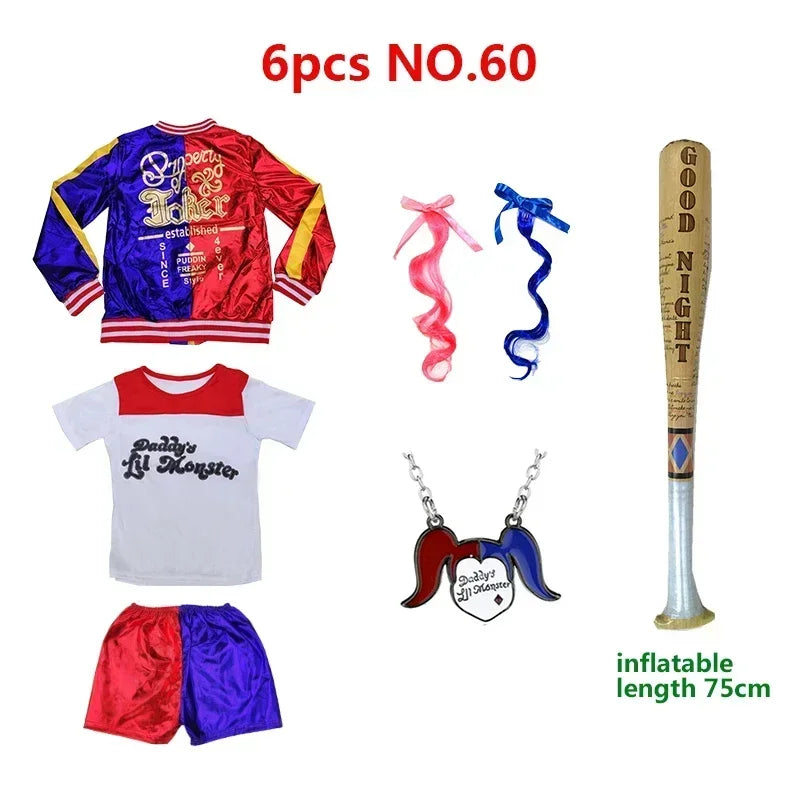 Girls Monster-Inspired Stitched Jacket & Pants Costume Set