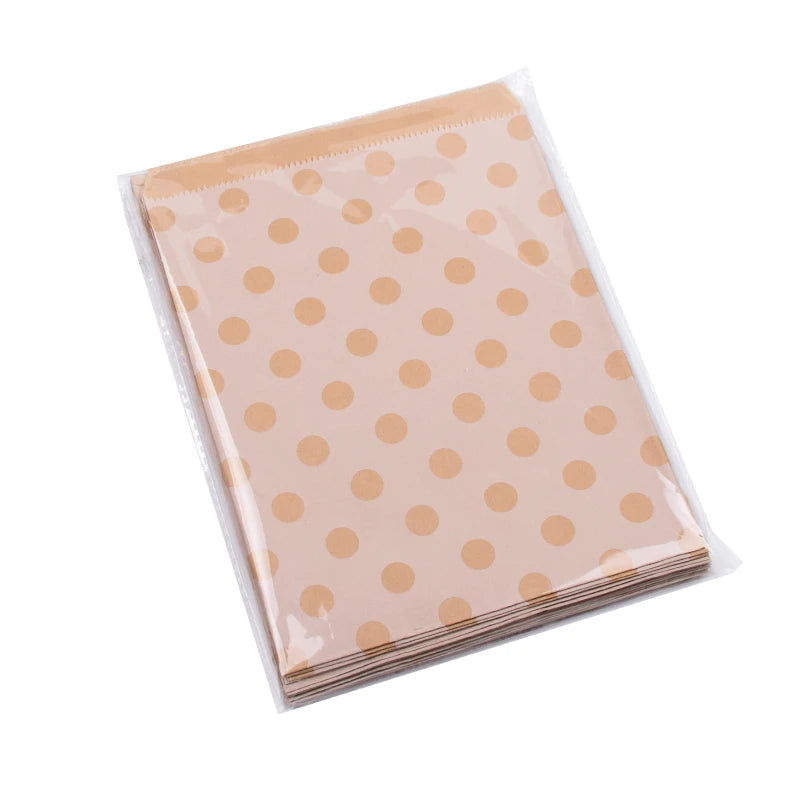 50pcs/ Lot treat candy bag high quality Party Favor Paper Bags Chevron Polka Dot Stripe Printed Paper craft Bags Bakery Bags
