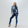 Women’s Skeleton Print Bodysuit Costume for Halloween