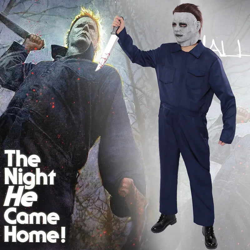 Horror Killer Jumpsuit Costume with Mask for Adults