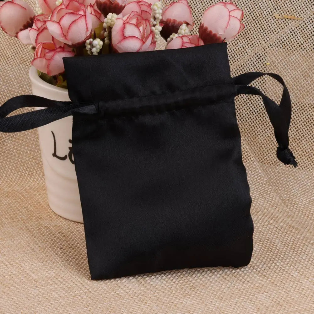 10/25/50pcs/lot Silk Jewelry Gift Bag Satin Drawstring Pouch For Wedding Party Candy Bag Luxury Jewelry Packing