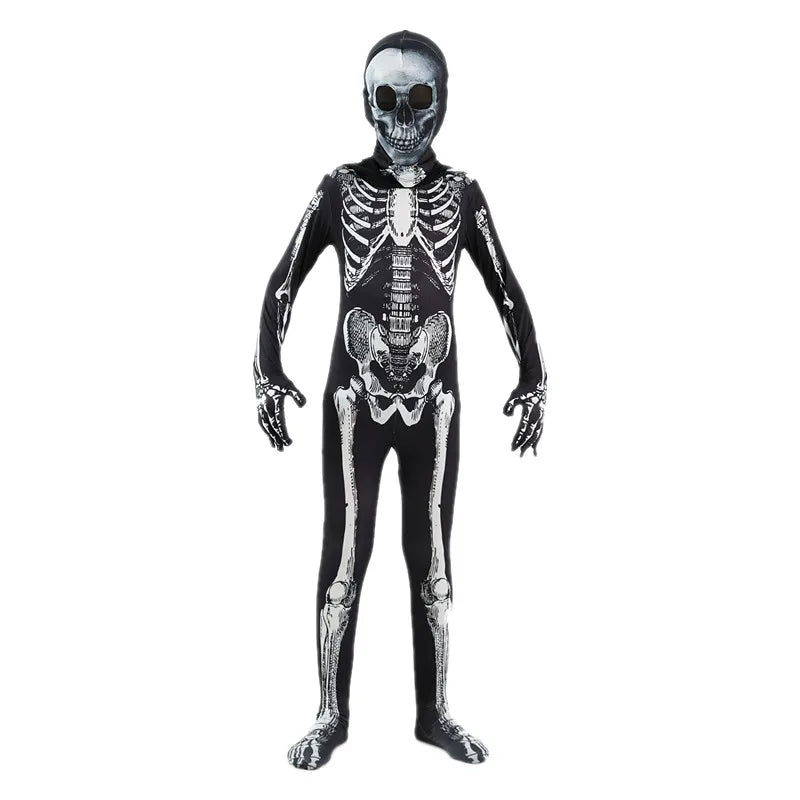 Boys Skeleton Grim Reaper Hooded Halloween Costume