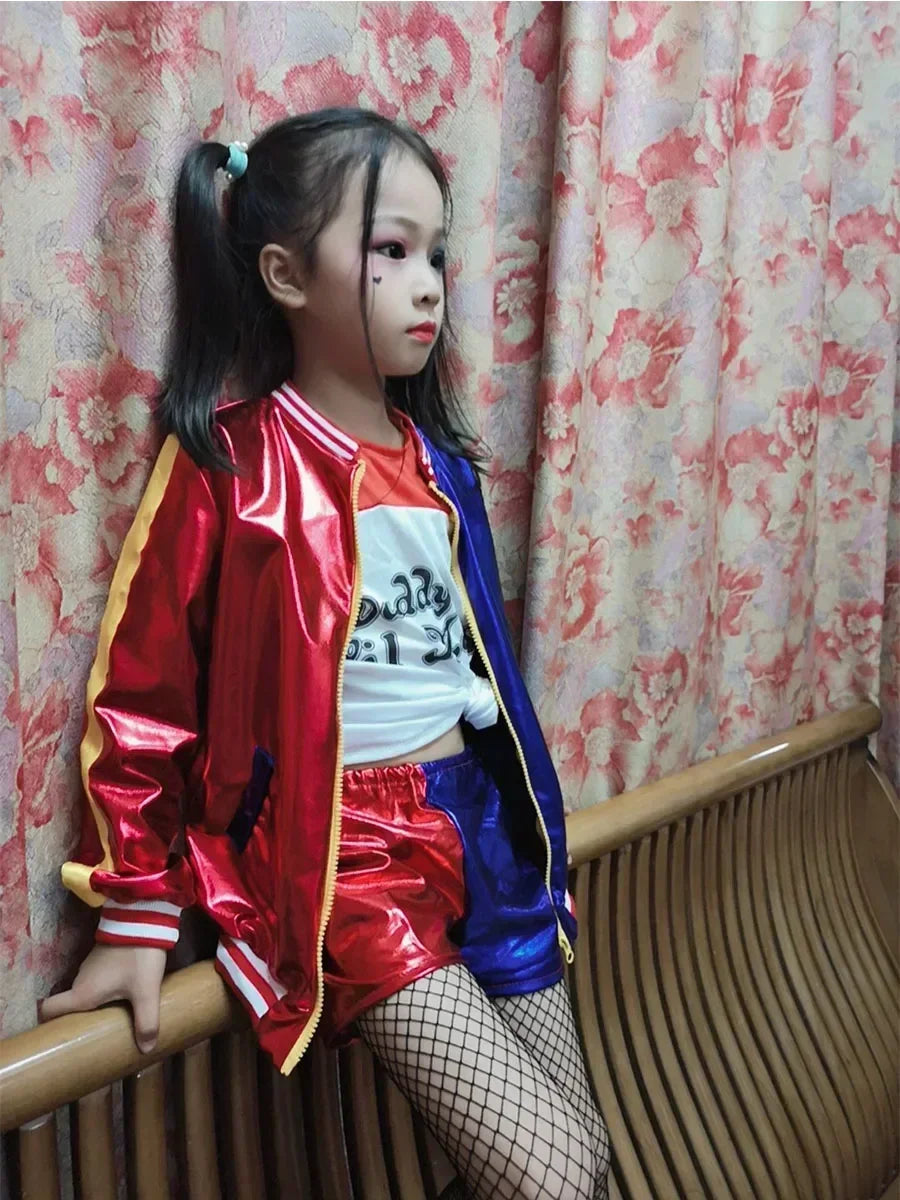 Girls Monster-Inspired Stitched Jacket & Pants Costume Set