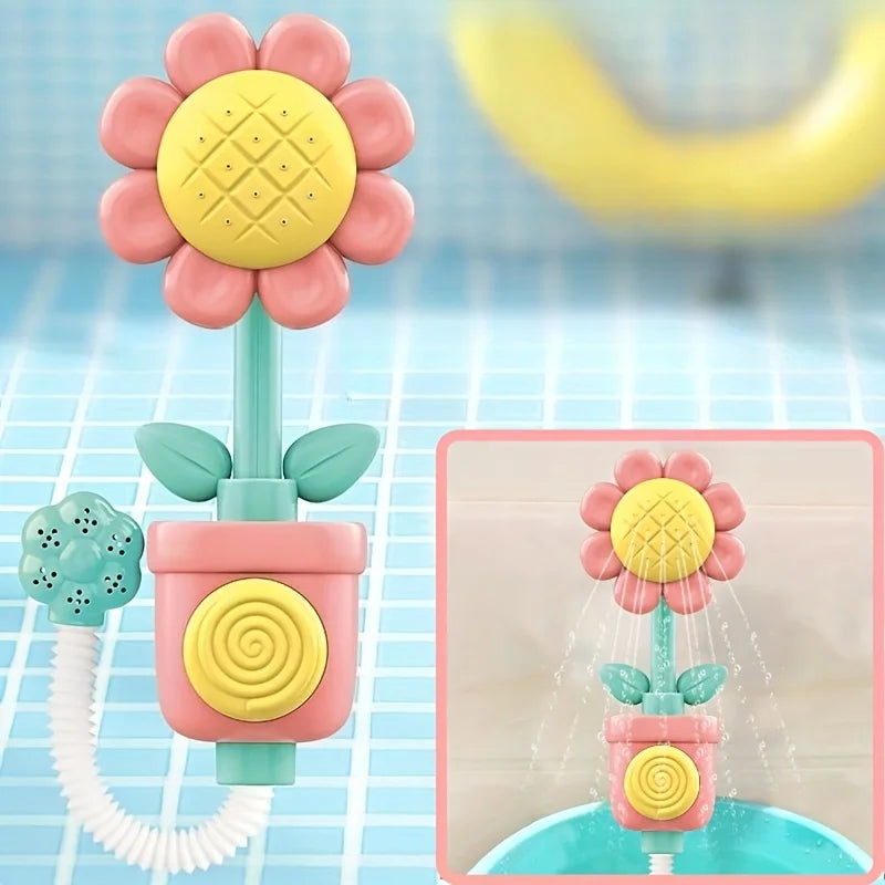 Interactive Suction Cup Bath Toy Set for Youngsters Colorful Flower Design Twistable Features Perfect Gift Halloween Christmas