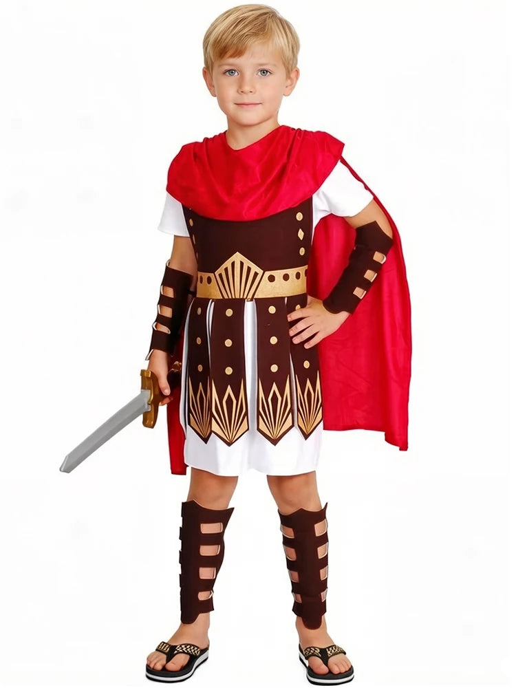 Boys Greek Roman Gladiator Warrior Costume for Halloween