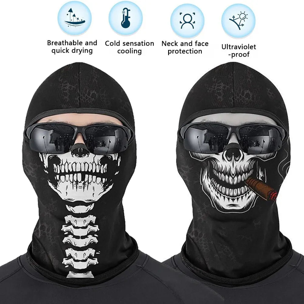 Skull Balaclava Mask Windproof Outdoor Costume Headwear