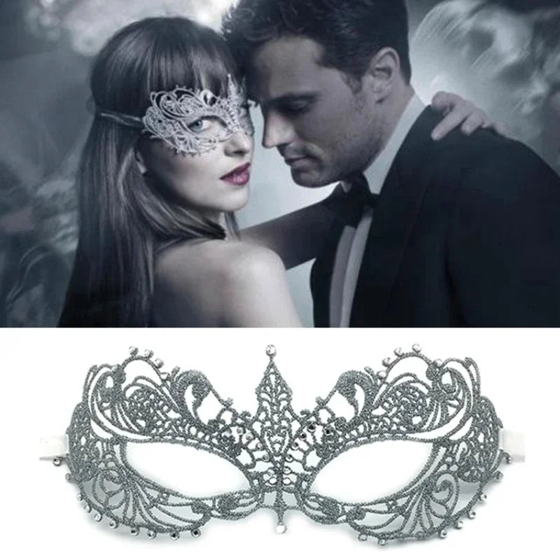 Gold Silver Lace Masquerade Eye Mask for Costume Parties