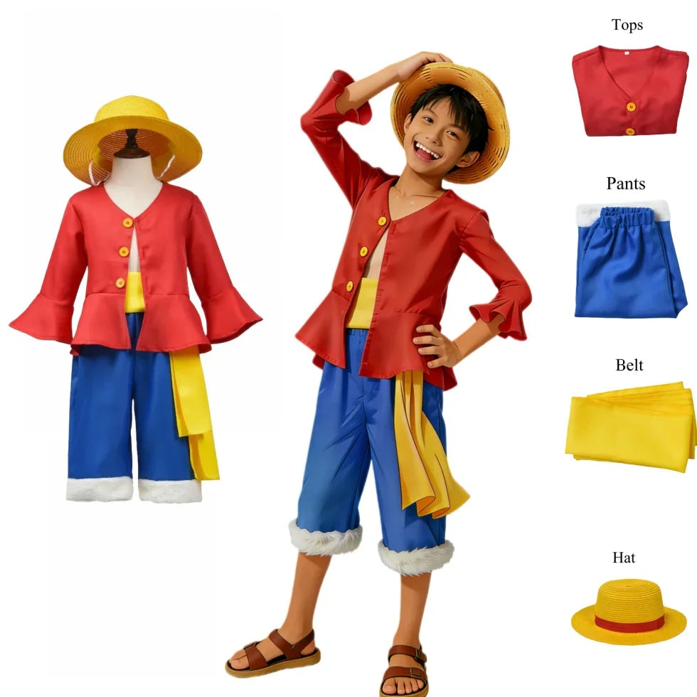 Boys Pirate Adventure Cosplay Costume Set with Hat