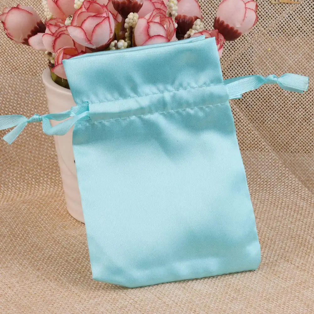 10/25/50pcs/lot Silk Jewelry Gift Bag Satin Drawstring Pouch For Wedding Party Candy Bag Luxury Jewelry Packing
