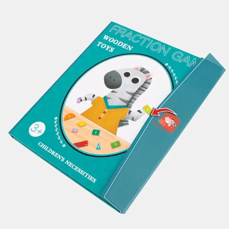 Montessori Magnetic Fraction Learning Math Toy Montessori Arithmetic Teaching Aids Wooden Book Educational Toys For Children