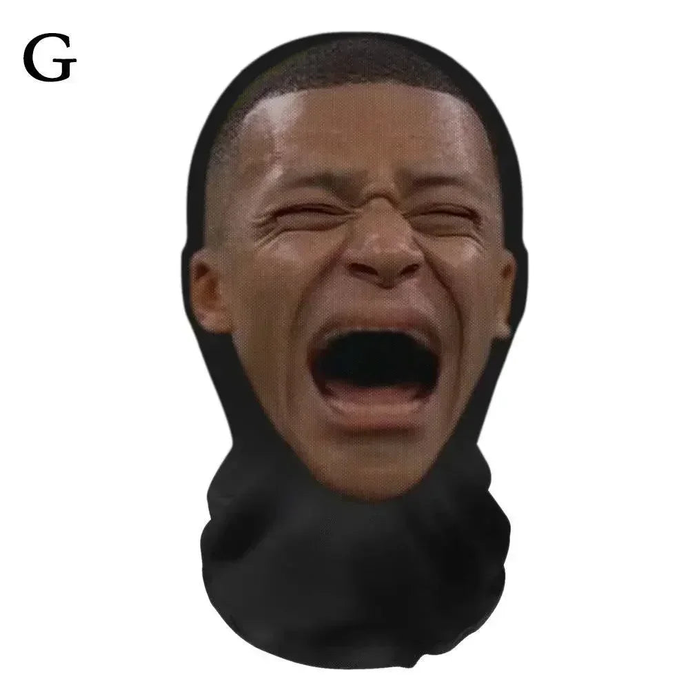 3D Printed Realistic Funny Face Mask Elastic Mesh Full Face Mask for Men Women Cosplay Role Play Headdress Halloween Masks