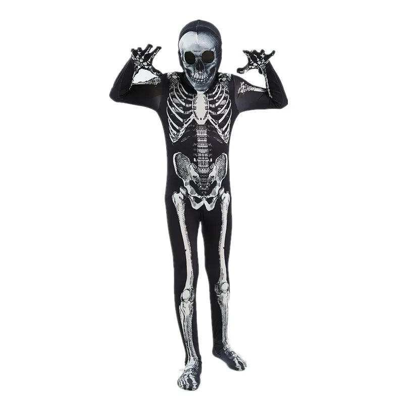 Boys Skeleton Grim Reaper Hooded Halloween Costume