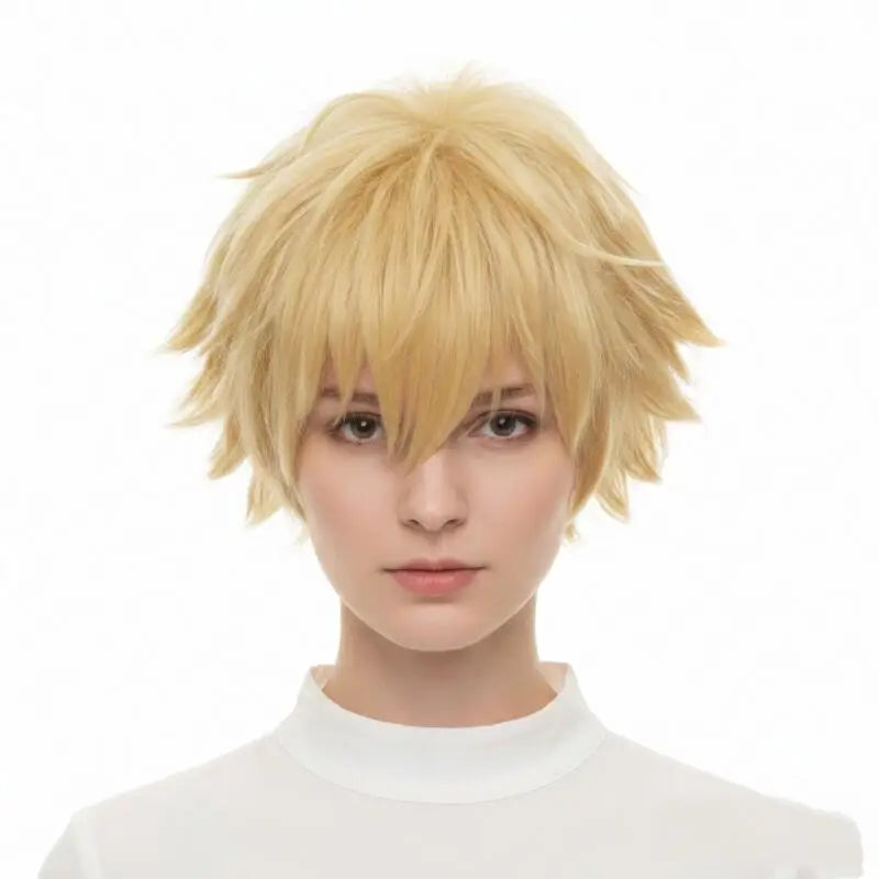 Short Blonde Spiky Synthetic Wig for Men Cosplay & Halloween