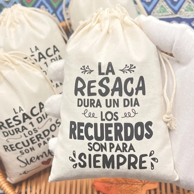 10pcs Spain Hangover Bag Hard one day Memories Are forever Personalized Wedding Gift Bag Single Pie Recovery Kit Anti Resaca