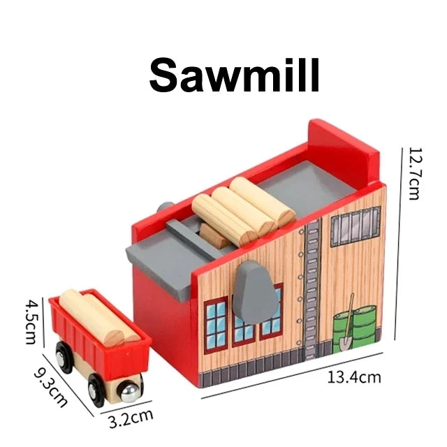 All Kinds of Wooden Train Tracks Accessories Beech Wood Railway Tracks Wooden Bridge Tunnel Fit for Wood Tracks Toys