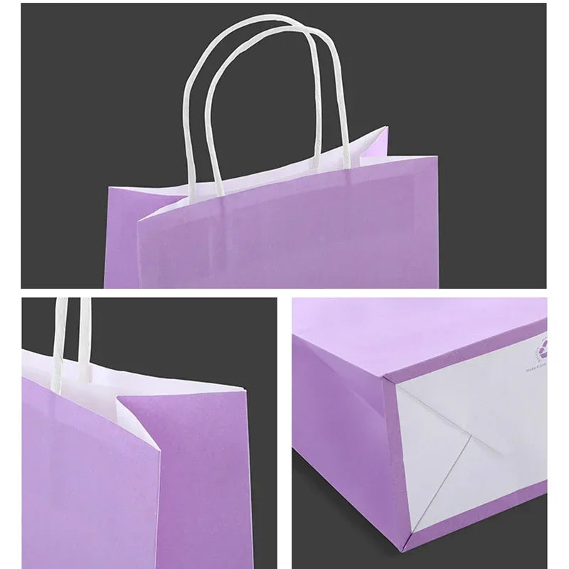 10/30/50pcs Holiday Party Gift Bag with Handle Jewelry Shopping Bag Christmas Valentine's Day Marriage Gift Colored Paper Bag