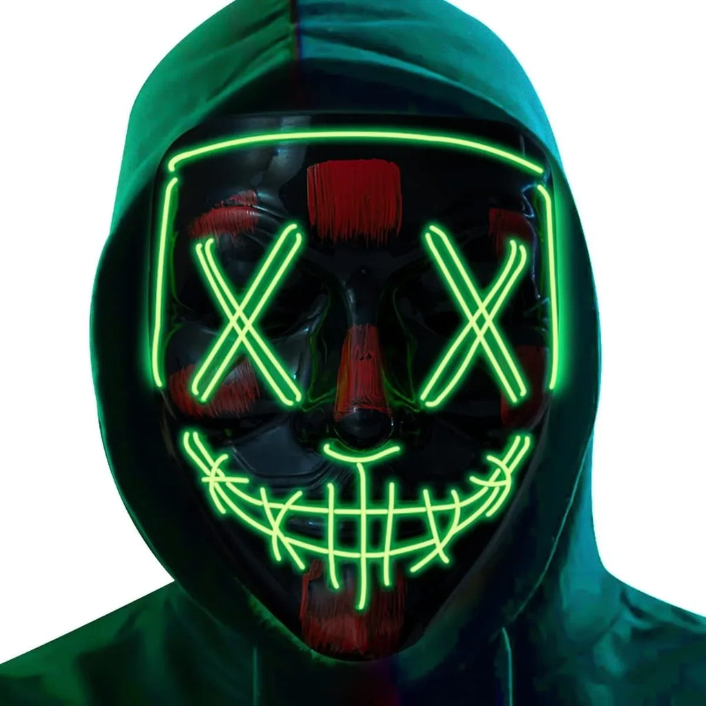 LED Light Up Halloween Mask for Cosplay & Costume Parties