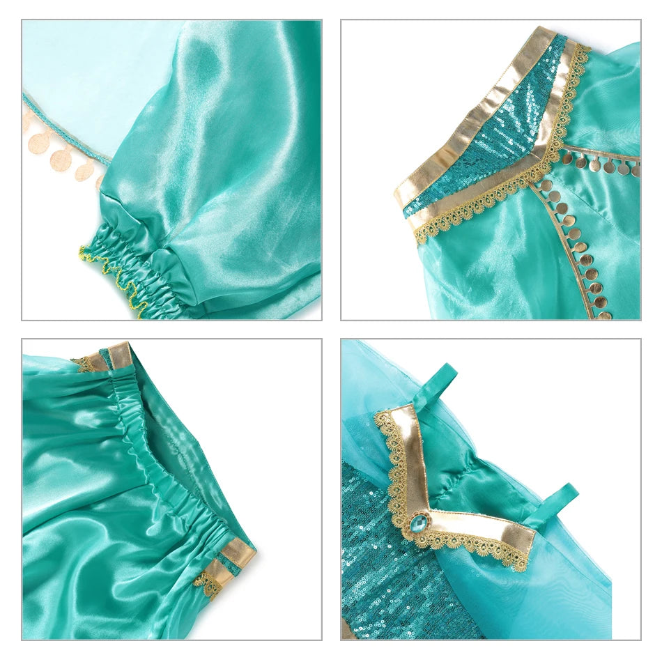 Girls Arabian Princess Costume, Top and Pants Set