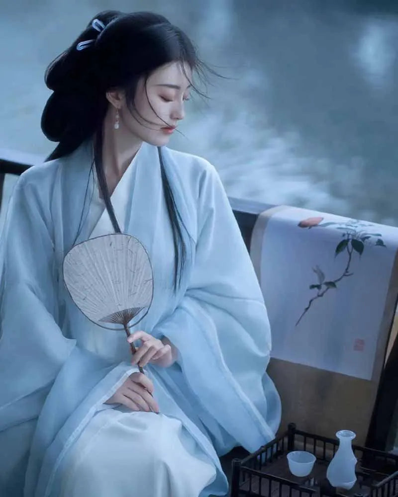 White Hanfu-Inspired Cosplay Dress for Women