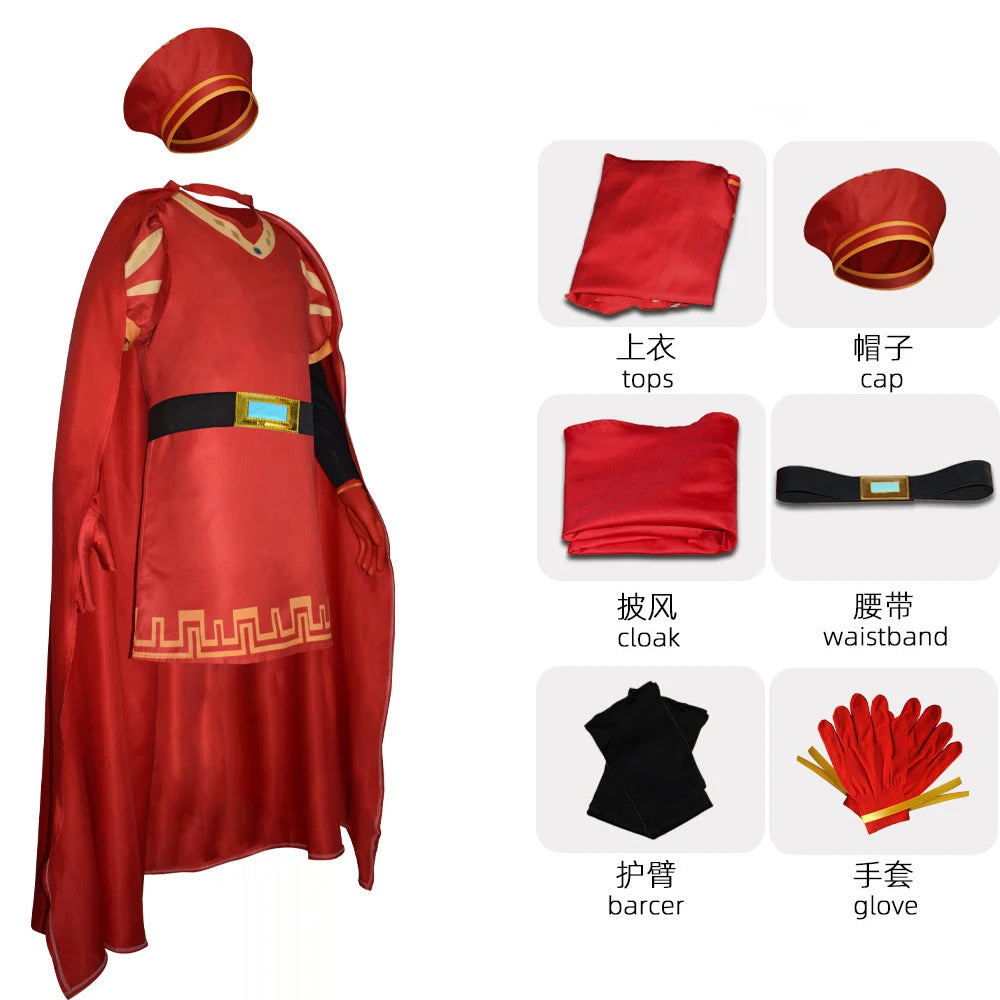 Medieval Royal Cosplay Costume Uniform with Wig